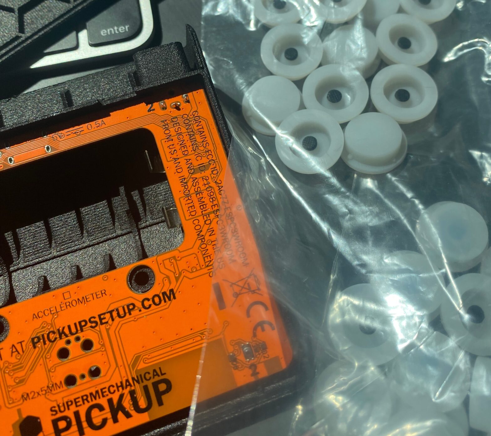 Custom silicone button samples, Pickup main board and printed case